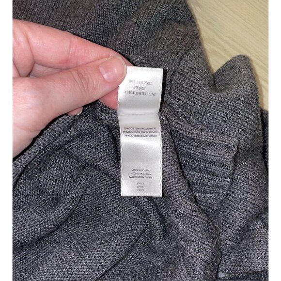 Rails Perci Jungle Cat Cotton Cashmere Ash Gray Crewneck Knit Sweater Womens S - Picture 5 of 6